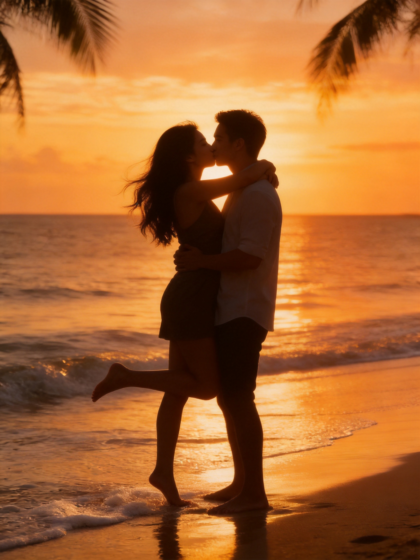 Sunset Beach Kiss